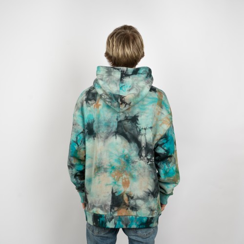 Худи оверсайз ЮНОСТЬ™ «Агенда» лого вышивка - Tie-Dye 400г
